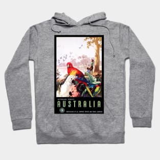 Vintage Travel Poster Australian Parrots Australia Hoodie